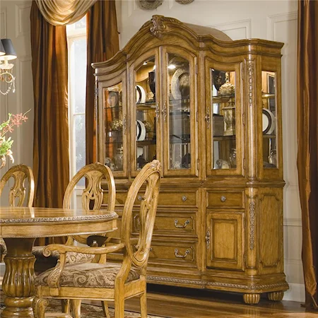 China Cabinet with 6 Doors and 5 Drawers